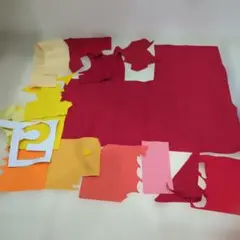 フェルト生地 はぎれ　暖色系 カット済み