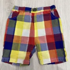 ミキハウス ホットビスケット チェック柄 ハーフパンツ 90