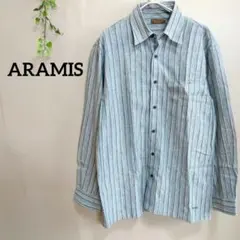 アラミス ARAMIS トライプ 長袖シャツ 胸ポケット付き Lのサムネイル