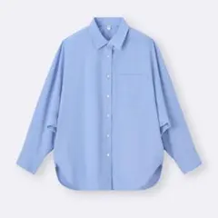【新品未使用】GU ドルマンスリーブシャツ　ブルー　S