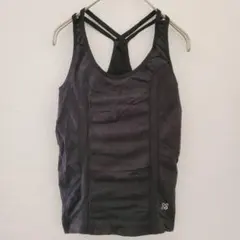タンクトップ スポーツウェア 黒 ストラップデザイン【M/L】DACTRA