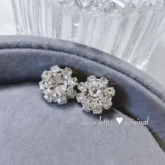 No.209A クリスタルビジューピアス キラキラ 韓国 量産型 地雷