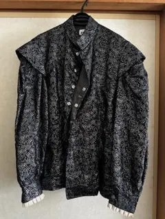 AUCH ラグジュアリーゴールド薔薇柄シャツジャケット パワーショルダー 