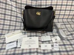 COACH 黒 ウィロウ　レザー ショルダーバッグ