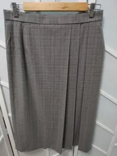 UNIQLO サイドプリーツナロースカート XL グレー チェック