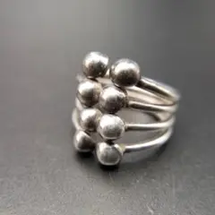 モダニスト 4連 メタルボール 幅広 透かし 925 シルバー ヴィンテージ リ