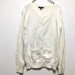 ギャップ　キッズ　ニット　長袖　カーディガン　スパンコール　160 ホワイト