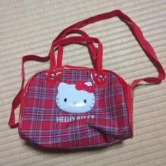 ハローキティ　HELLO KITTY　チェック柄ハンドバッグ　ポシェット