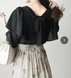 門脇れなさんコラボ　しまむら　フリルリボンブラウス　L