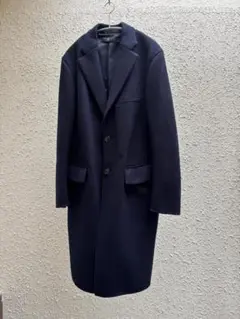 未使用 UNIQLO + J ジルサンダー チェスターコート ネイビー L 廃盤 ユニクロ＋J】 カシミヤブレンドオーバーサイズチェスターコート