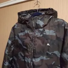 バーバリーブラックレーベル 迷彩柄 ダウンジャケット ファー付き Mサイズ