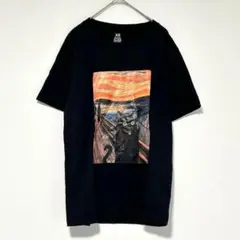 n0049 tシャツ　半袖　猫　ネコ　ビッグプリント　黒 XSサイズ