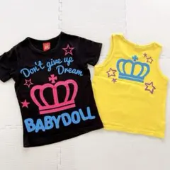 BABYDOLLベビードール◆男女兼用120㎝半袖Tシャツノースリーブ2点セット