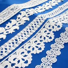 #270　ホワイト系　リボン　レース 　※小さな汚れ有※