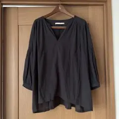 美品 エバムエバ 25SS シルク100% プルオーバー ストーングレイ M
