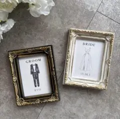 結婚式　受付サイン　アンティーク　ウェルカムスペース　名入れ可能