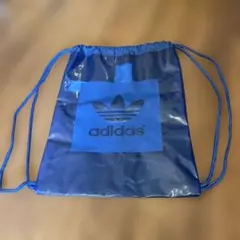adidas 透明ドローストリングバッグ 青　ナップザック
