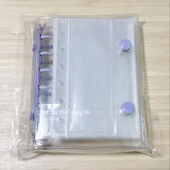 クリアバインダー シール帳 A7 パープル 紫 リフィル12枚