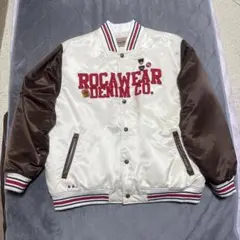 【極希少00s】ROCAWEARロカウェアナイロンスタジャンホログラム2XL茶白のサムネイル