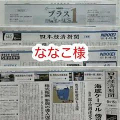 ななこ様 日本経済新聞 2025年9月13日、14日、15日朝刊