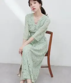 【natural couture】レトロレースワンピース