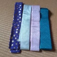 重ね襟 4本セット 紫 銀 ピンク 青緑