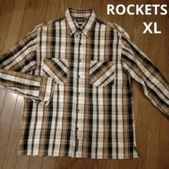 ROCKETS ロケッツ チェックシャツジャケット 厚手長袖シャツ XL