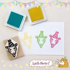 ☆パーティー気分な動物さんハンコ☆ヤギさん♪