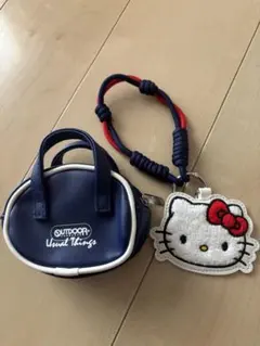 Hello Kitty ハローキテOUTDOOR ミニポーチキーホルダーリンネル
