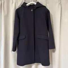 SHIPS ネイビー フード付き ロングコート