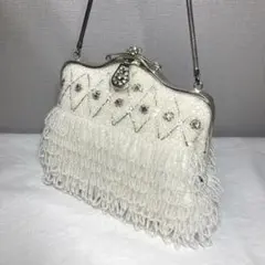 ビーズ パーティバッグ 総ビーズ ホワイト