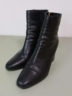 美品☆ LANVIN en Bleu レザーショートブーツ 黒 22cm