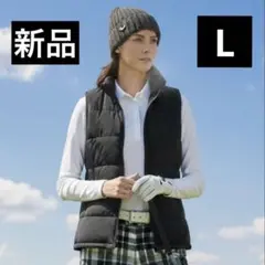 【新品/Lサイズ】レディース ゴルフウェア 中綿ベスト 黒色 防寒 防風 軽量