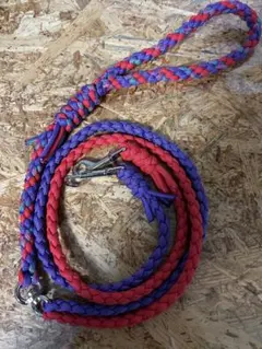 小型犬用2頭引きリード　約110㎝　パラコード　ハンドメイド