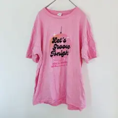 レア❣️ポートアンドカンパニー Tシャツ クルーネック 半袖 プリント L 桃 綿