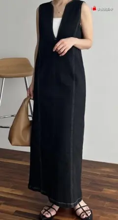 CAPRICIEUX LE'MAGE Iラインデニムワンピース Sサイズ ■