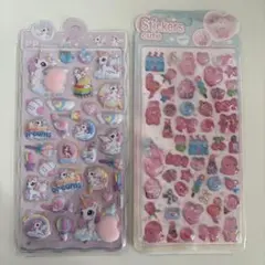 おしりシール ユニコーン 3Dシール 2枚 ピンク シール交換 立体シール