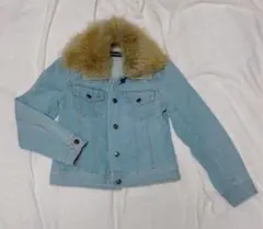 MOUTH VALLEY　ファー付　デニムジャケット Gジャン　ライトブルー　M
