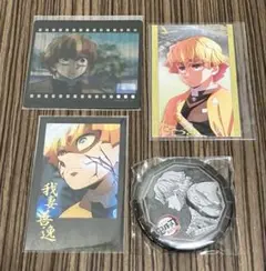 鬼滅の刃 ダイニング 我妻善逸 チェキ クリカ 缶バッジセット