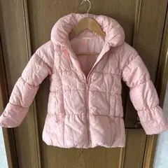 ピンク ドット柄 中綿コート 120cm