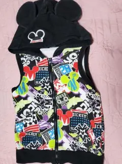 ベビードール　ミッキーマウス 耳付きフードベスト120