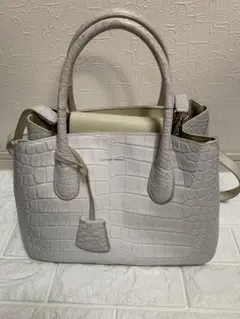 レザージュエルズ クロコ型押し ハンドバッグ 2way ヒマラヤ クロシェット