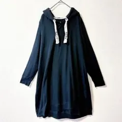XERSION パーカーワンピ ブラック 1X 大きいサイズ　チュニック