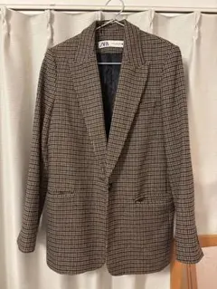 ZARA チェック柄 テーラードジャケット