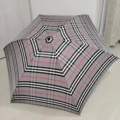 ☆良品☆Burberrys 雨用 折り畳み傘 ノバチェック バーバリー グレー