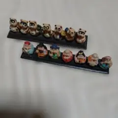たぬき 七福神 ミニチュア置物 2点セット