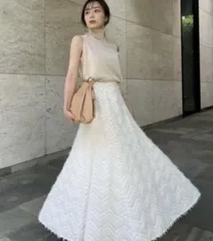 【美品✨】anuans カットジャガードニットセットアップ　スカート