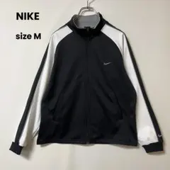 NIKE トラックジャケット ラインジャージ ロゴ刺繍 Y2K 黒 白 Mのサムネイル