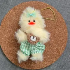 アヒル ぬいぐるみ キーホルダー くまポシェット付き