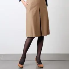 【新品】NEWYORKER ボックススタックスカート 11号 キャメル